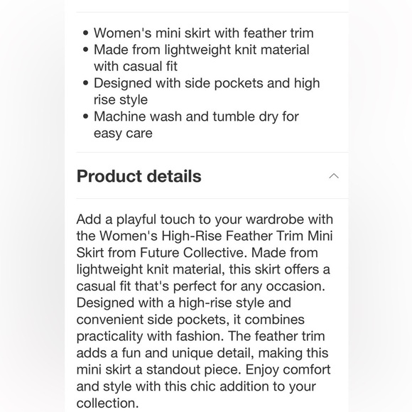 Women's High-Rise Feather Trim Mini Skirt - Future Collective Light Pink new - Picture 7 of 8